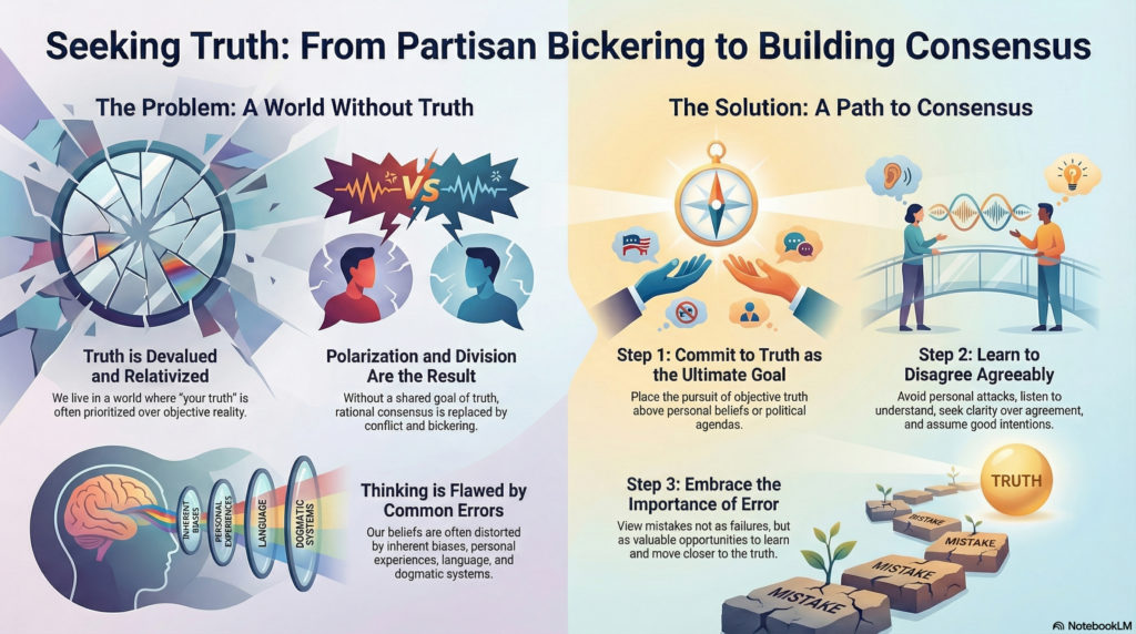 Seeking Truth infographic produced using Google NotebookLM